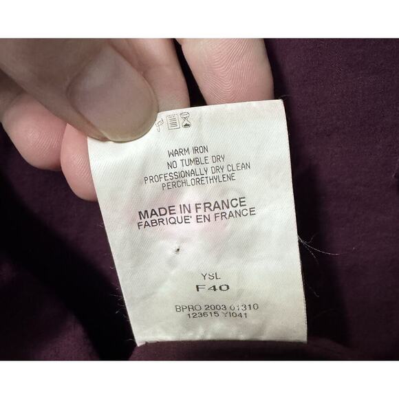 Yves Saint Laurent Rive Gauche Burgundy Pencil Skirt Size 40 - Picture 9 of 10